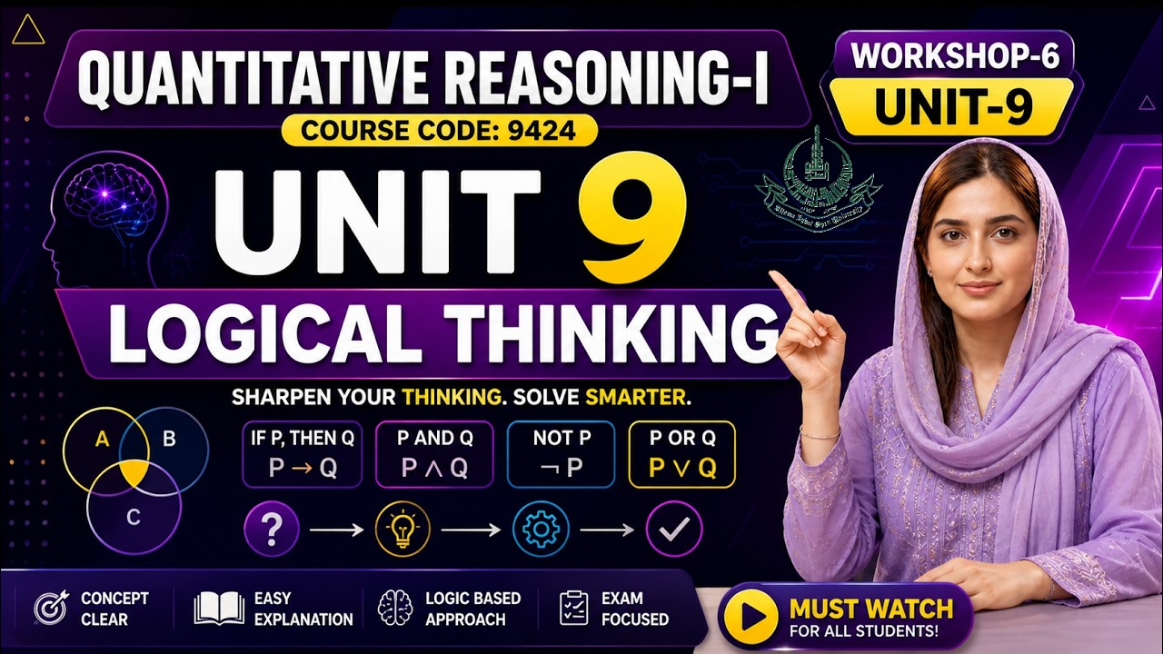 Workshop-6 | 9424 | AIOU Lecture-6 | Quantitative Reasoning | BS Program