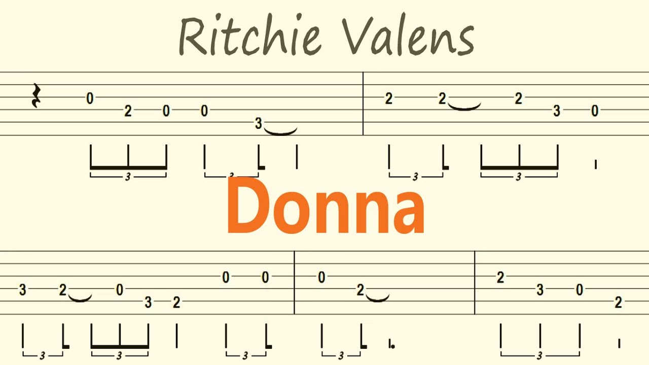 Donna / Ritchie Valens / Guitar Solo Tab+BackingTrack