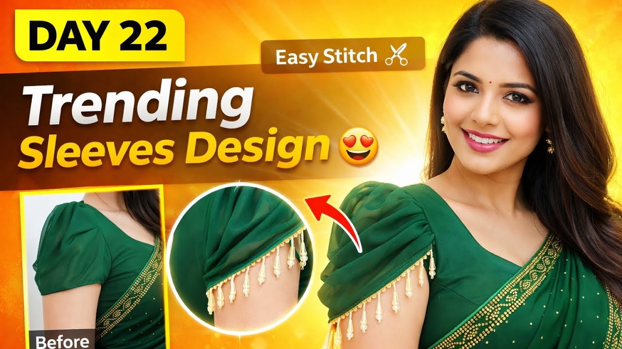 Nobody Teaches This Sleeves Design 😱 | Easy Stitch Blouse Sleeve | Day 22 CL Luxury #sleevesdesign 