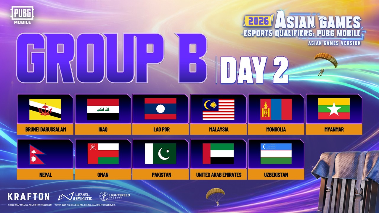 [URDU] 2026 ASIAN GAMES ESPORTS QUALIFIERS: PUBG MOBILE ASIAN GAMES VERSION | GROUP STAGE B