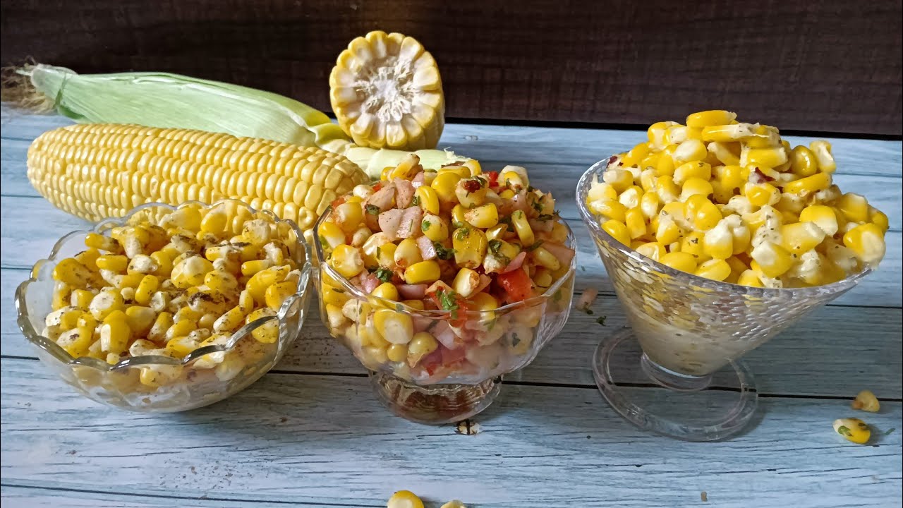 Sweet Corn Chat - 3 ways Quick and easy chat recipe