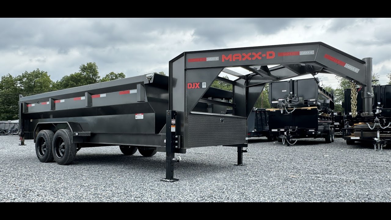 Maxx-D 7x16' Gooseneck Low Profile Hydraulic Dump Trailer Flair Side 16000# GVW DJX8316G-16FLAIR