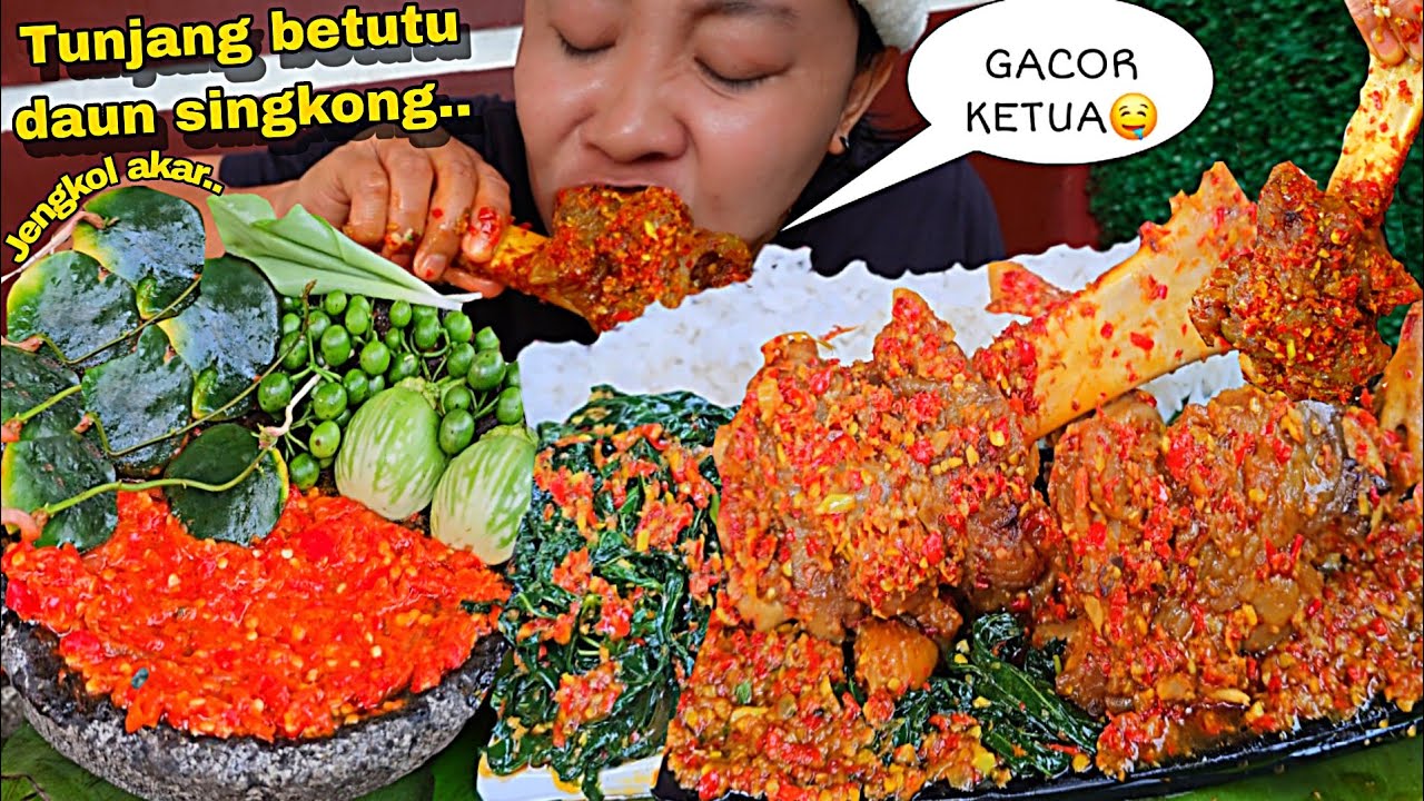 GACOR KETUA 🥵TUNJANG BETUTU DAUN SINGKONG ,SAMBEL ULEK LALAP JENGKOL AKAR 🤤,‼️