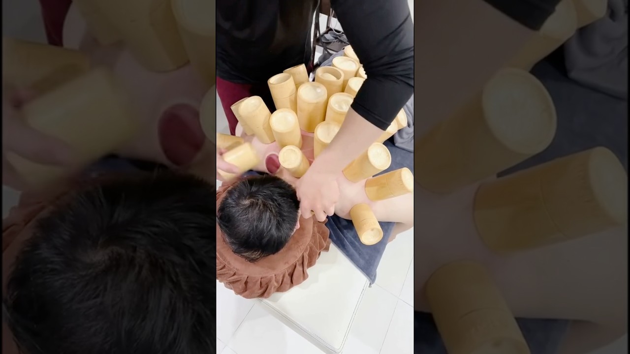 ASMR] Bamboo Tube Cupping Therapy 😌🎋 So satisfying! #Giachoi #trilieuhaiphong #xuhuong #massage