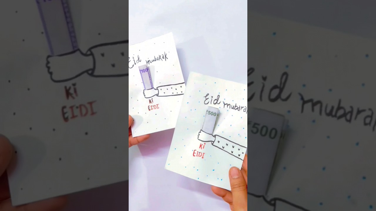 Eidi Card ideas for kids || 2024 Eid Mubarak Craft for kids || #kids #trending #shorts