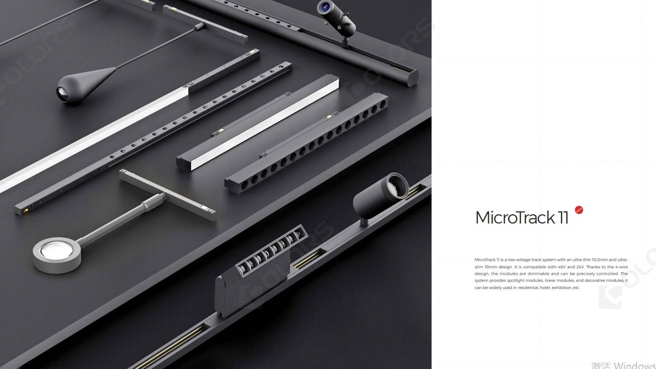 MicroTrack 11 Track Light Fixtures, Adjustable, Dimmable, IP20, Ultra-thin & Ultra-slim, 24-48V