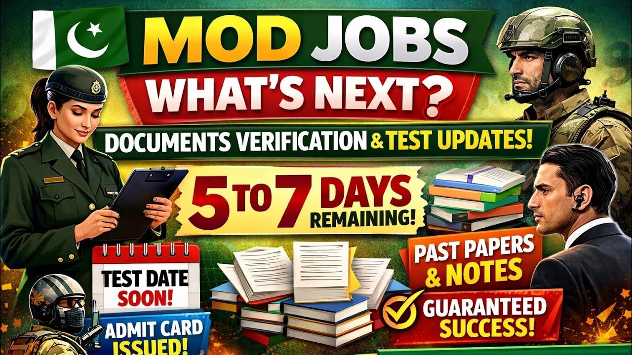 MOD Jobs 2026 &ndash; What&rsquo;s Next After Fee Submission? |Test Date, Document Verification Test Slip Update