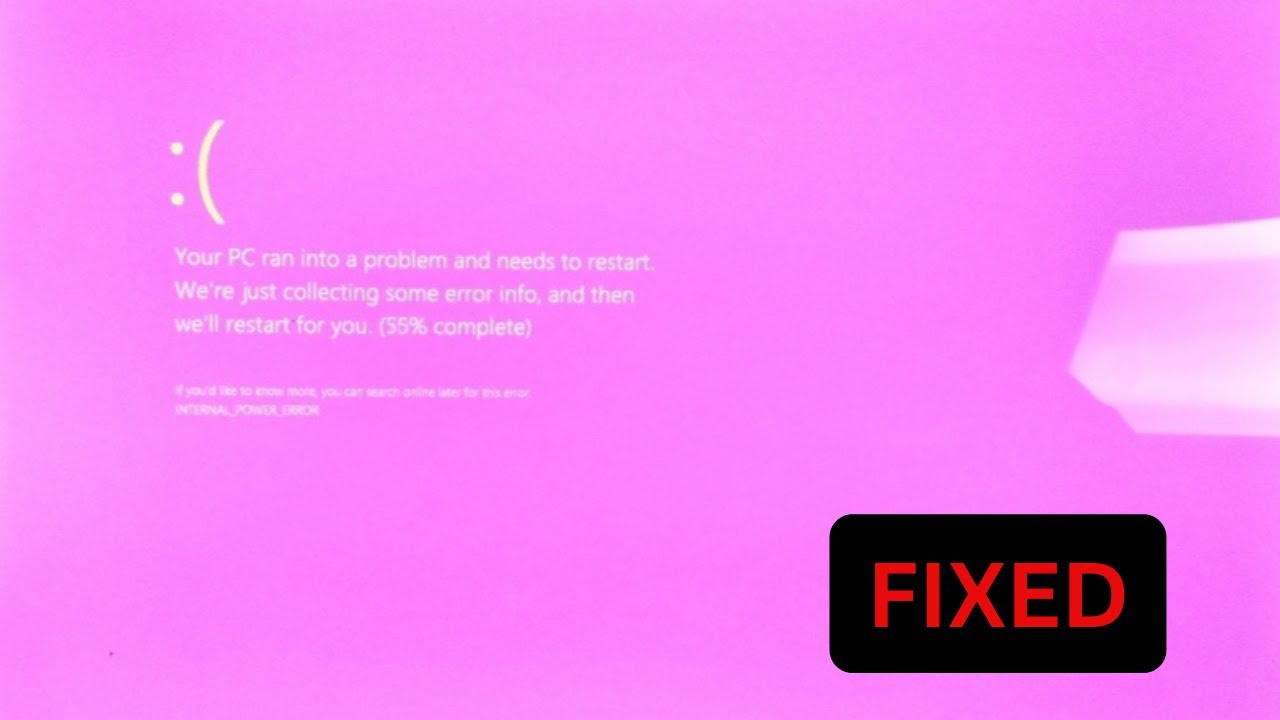 How To Fix Pink Screen Of Death Error In Windows