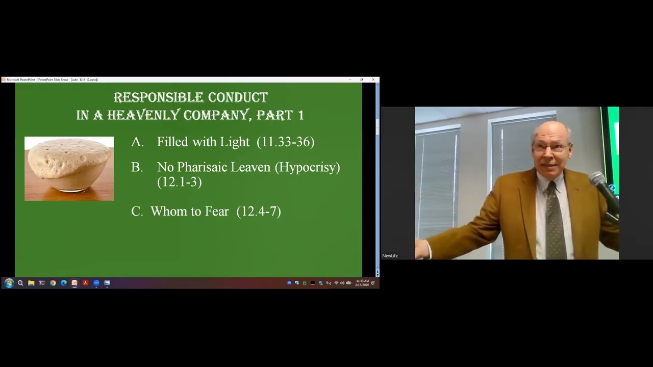 2026-02-15 The Book of Luke   Luke 12:8-12   Responsible Conduct in a Heavenly Company