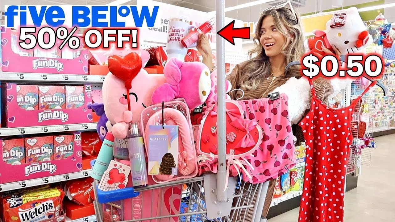 FIVE BELOW AFTER CHRISTMAS SALE SHOPPING SPREE + VALENTINES DAY NEW FINDS! 2026