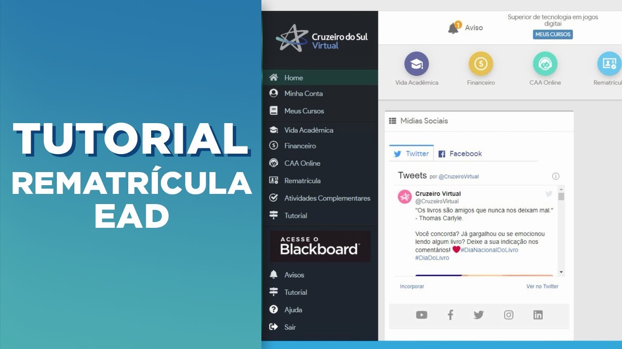 TUTORIAL | REMATR&Iacute;CULA CRUZEIRO DO SUL VIRTUAL