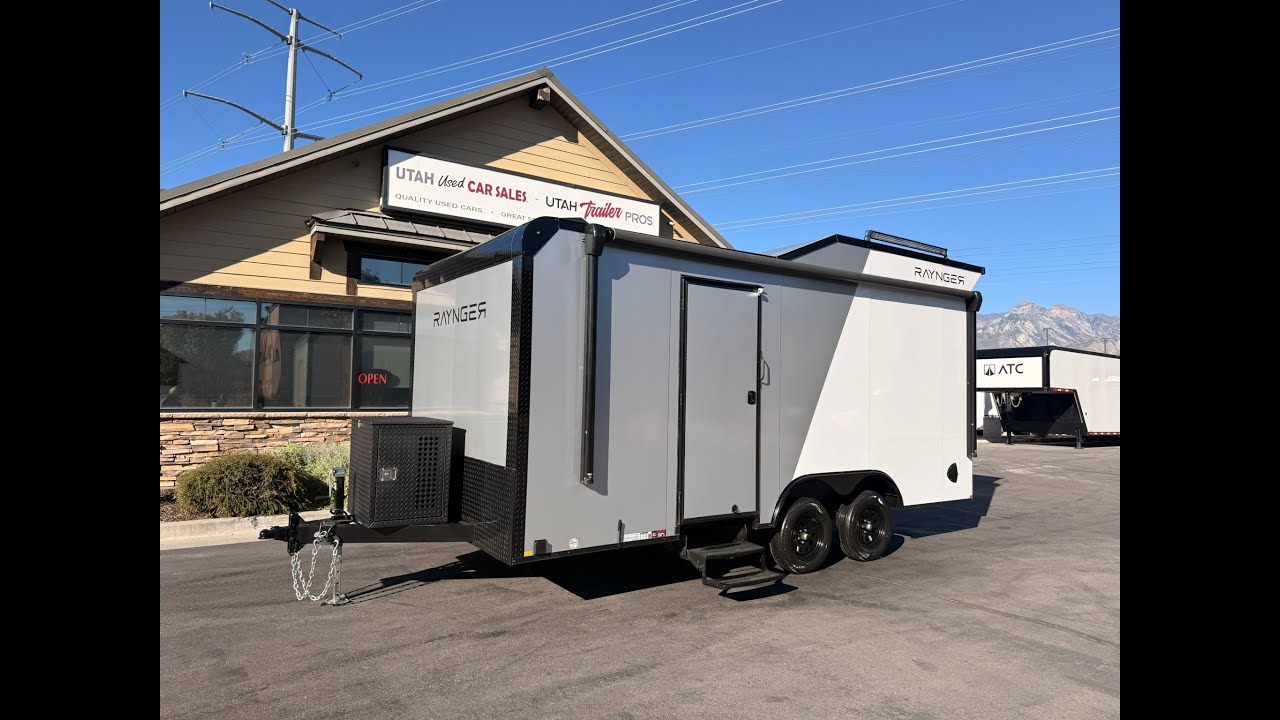 8x18 / 8.5x18 Toy Hauler Travel Trailer w/ Pop Out Tents