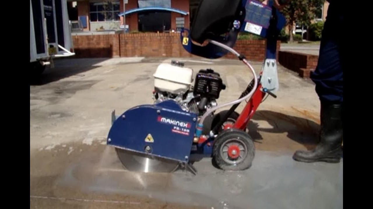 Petrol Floor Saw Concrete Cutting Demonstration