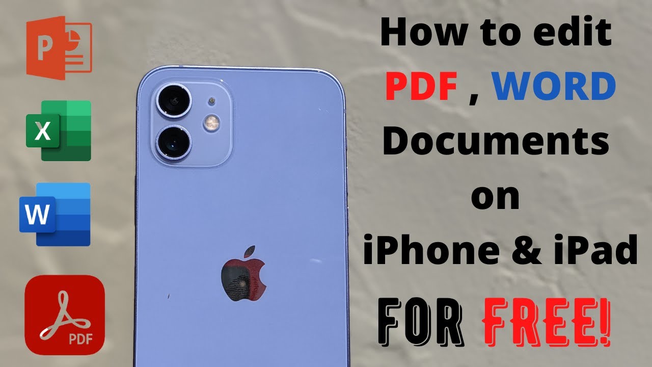 How to edit & Save PDF & Word Documents on any iPhone for free in Telugu By PJ