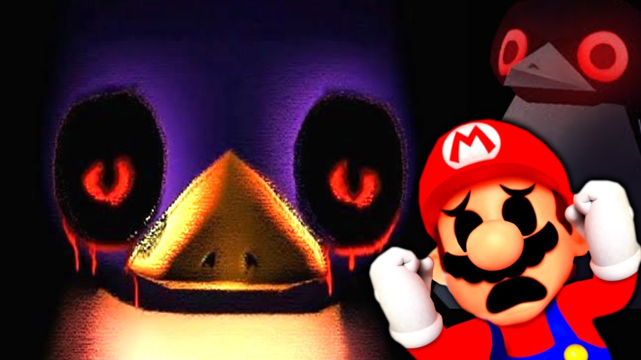 PENGUIN.EXE - VERY SCARY SUPER MARIO 64 HORROR CREEPYPASTA ROM HACK - PENGUIN TAKES REVENGE