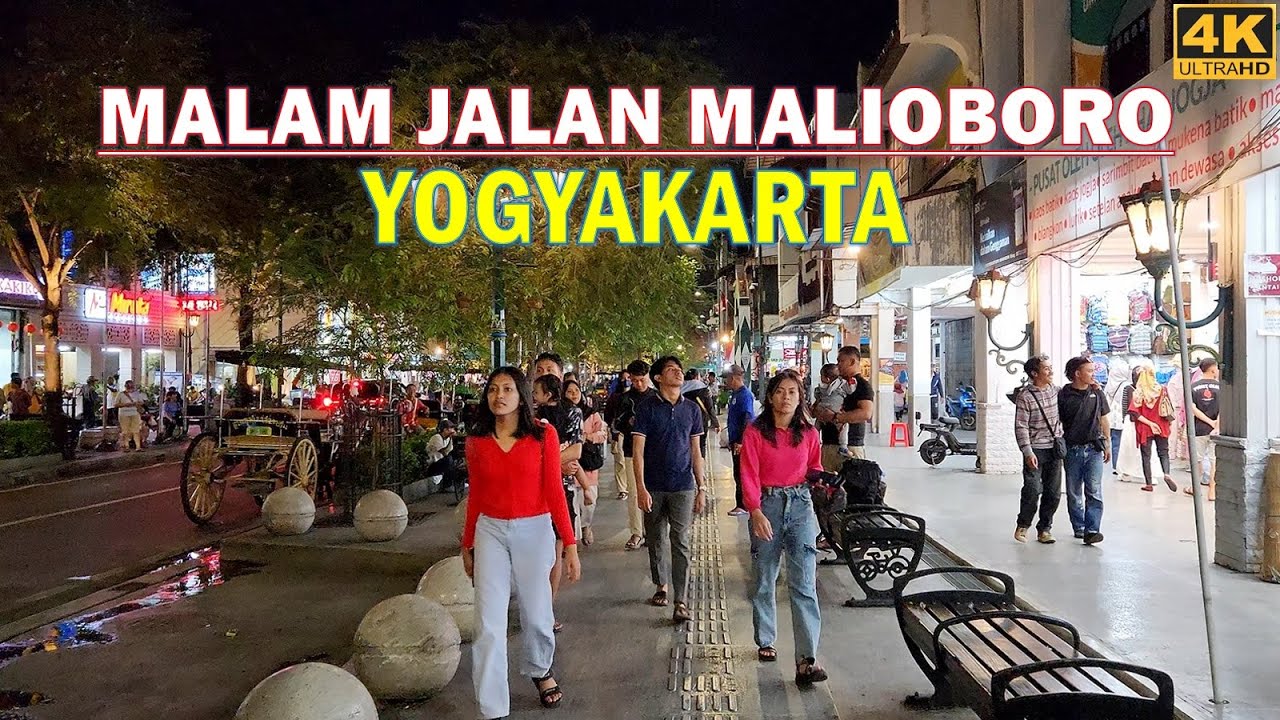 Night Walking Around Yogyakarta Station to Titik Nol Kilometer Jogjakarta via Malioboro❗Stasiun Tugu