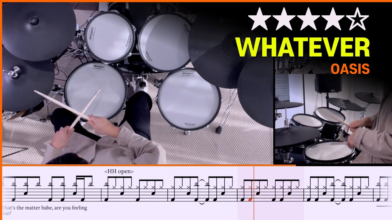 [Lv.19] Whatever - Oasis (★★★★☆) Drum Cover with Sheet Music