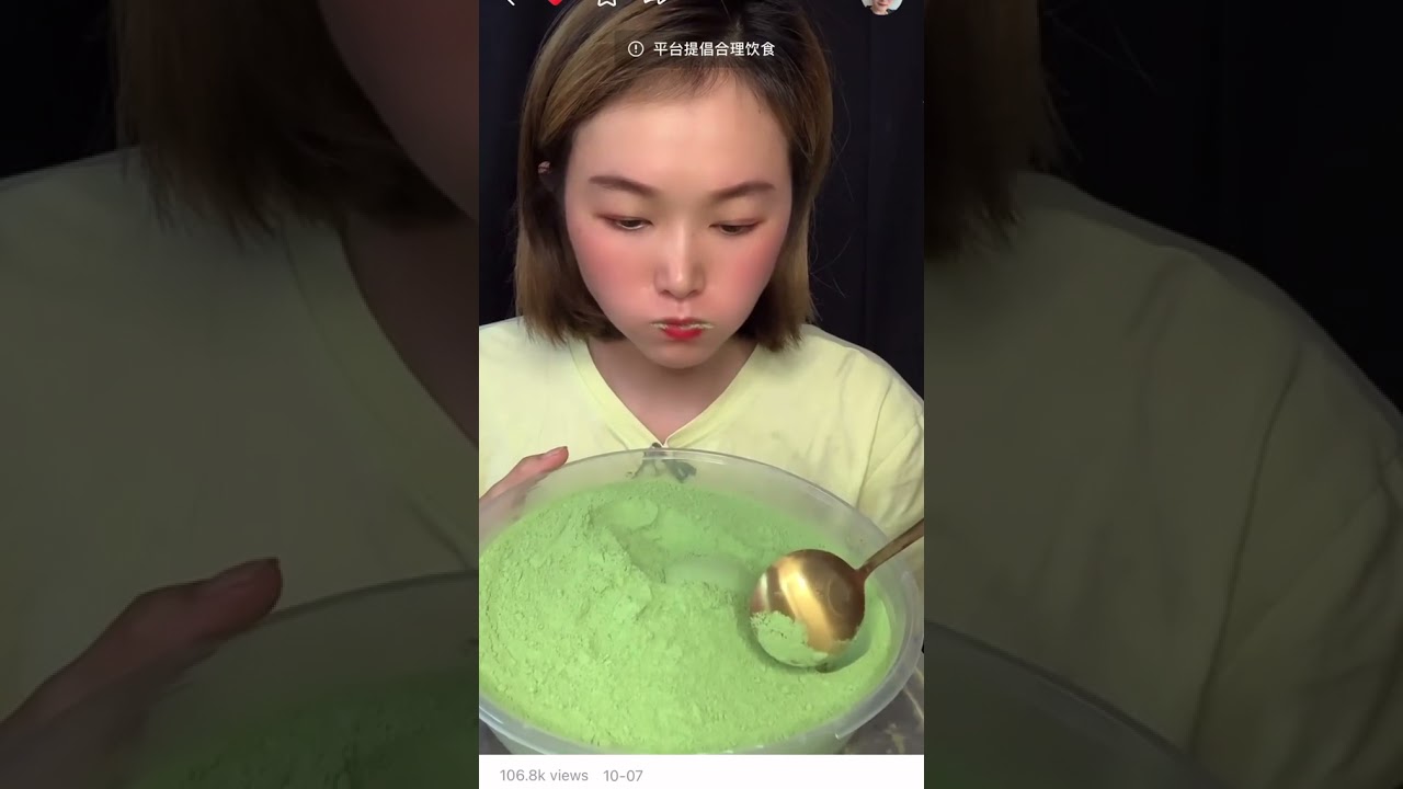 matcha powder eating🤤🤤🤤💚🍵