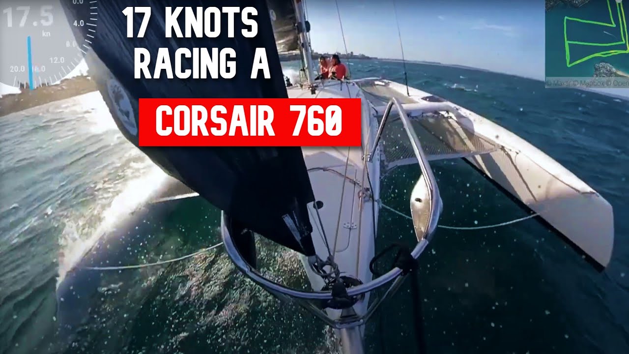 Racing a Corsair 760 Trimaran 2 Up - Fresh Winds