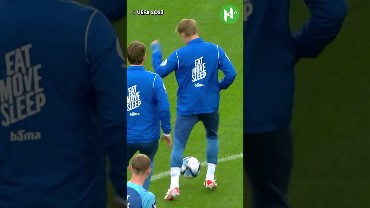 Odegaard showing off ball control in Norway training 🔥