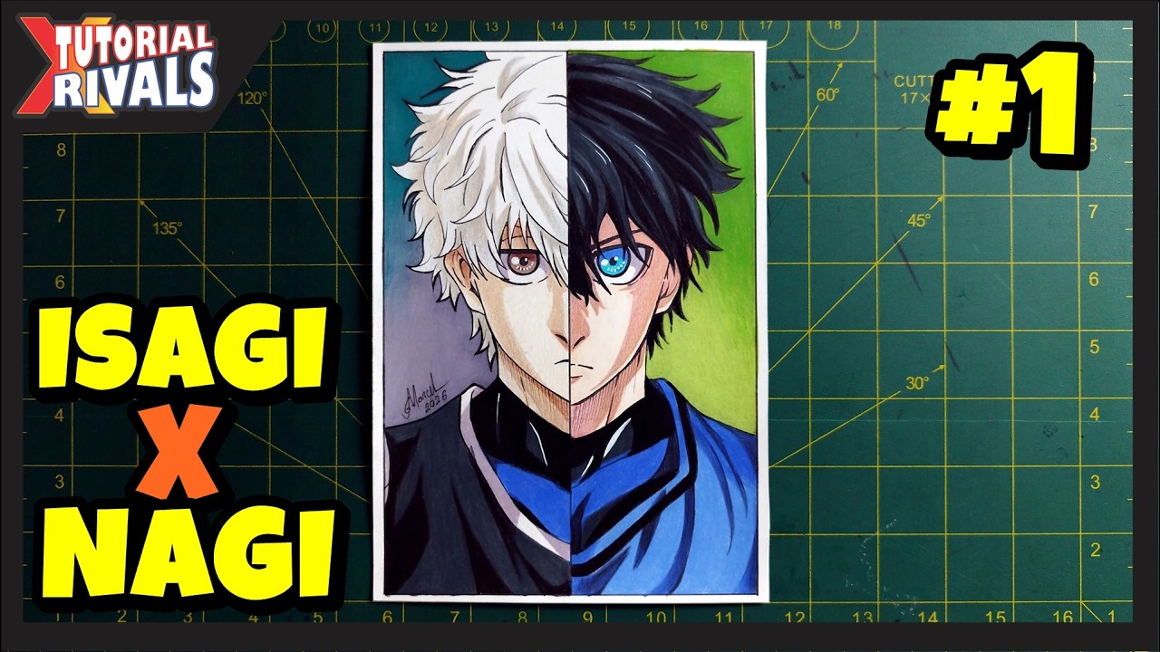 TUTORIAL RIVALS - como desenhar o Isagi vs Nagi (Blue Lock) passo a passo