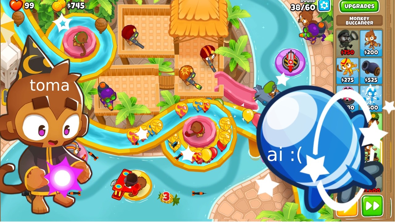 Jogando (ou tentando) Bloons td 6 só com maqueico magico