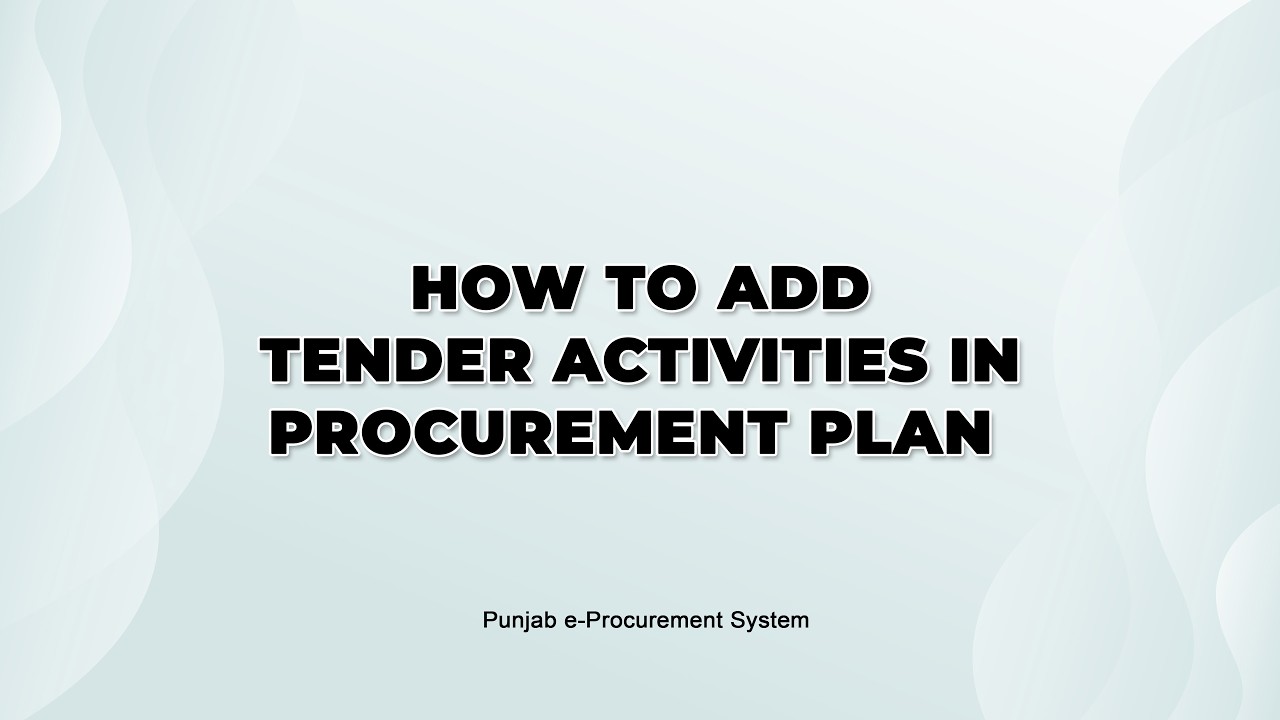 Tender Publish