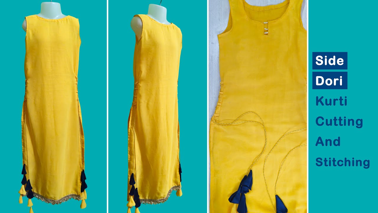 Side dori kurti cutting and stitching | New kurti design cutting
