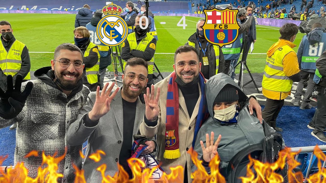 كلاسيكو الارض برشلونه  4-0 ريال مدريد ,برشلونيين يحتفلون بالبرنابيو ب 4🔥🔥