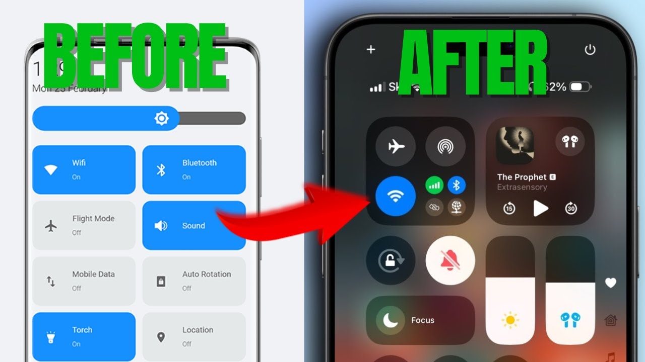 How to Change Android Control Panel to iOS Control Center (EASY)