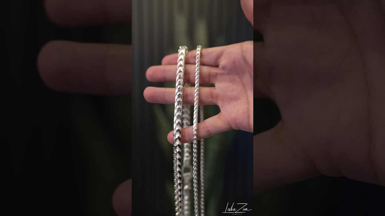 Silver 7.9mm Franco Chain vs Silver 4mm Franco Chain #lukezionjewelry #fashion