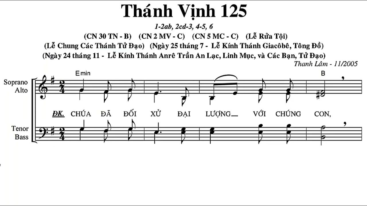 Thánh Vịnh 125 - Thanh Lâm