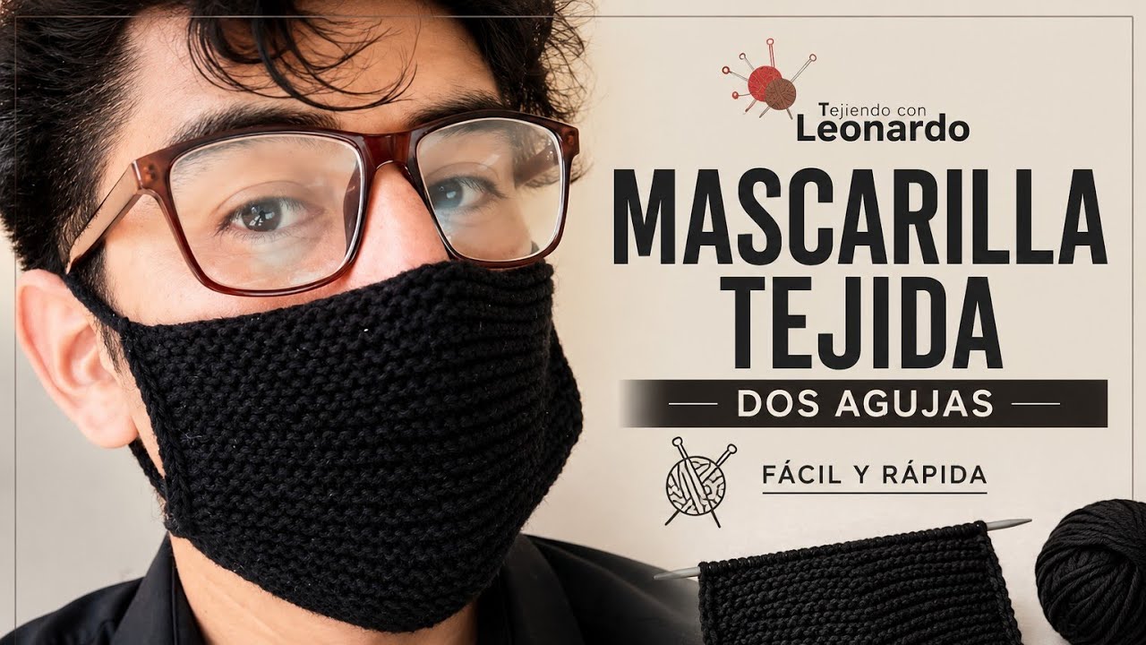Como hacer  mascarilla Cubre bocas a dos agujas!/Fácil y Rápido