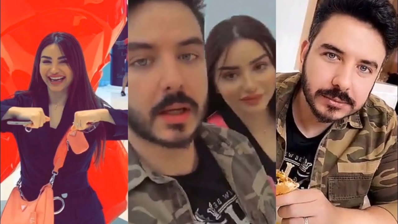 هيفاء حسوني وبكر بأرقة محلات في مول دبي و بكر ينسق ملابسها