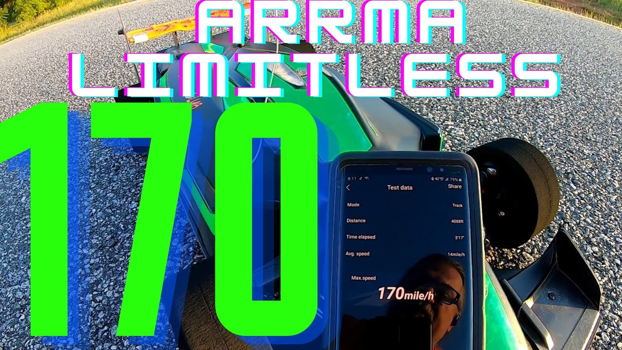 Arrma Limitless speed run ,          OPEN WHEEL.  NEW PB 170 mph