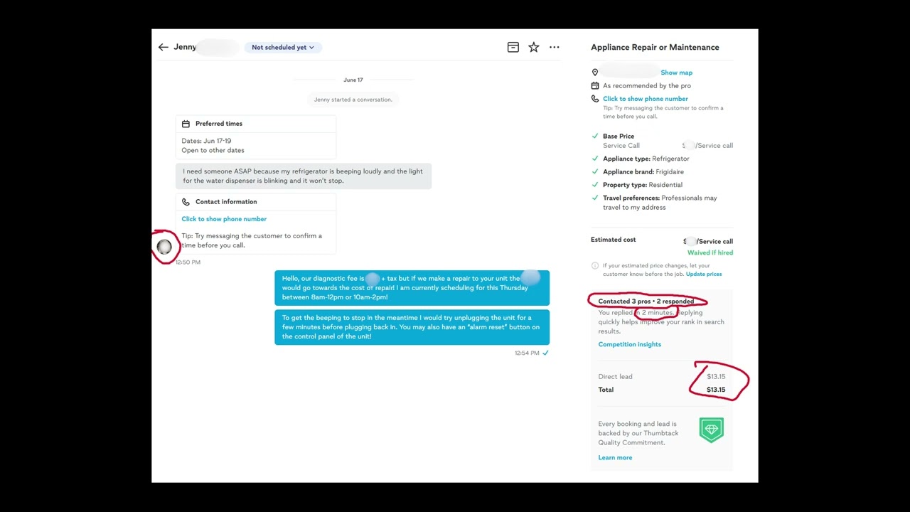 Exposing Thumbtack : Fake Leads, Real Charges