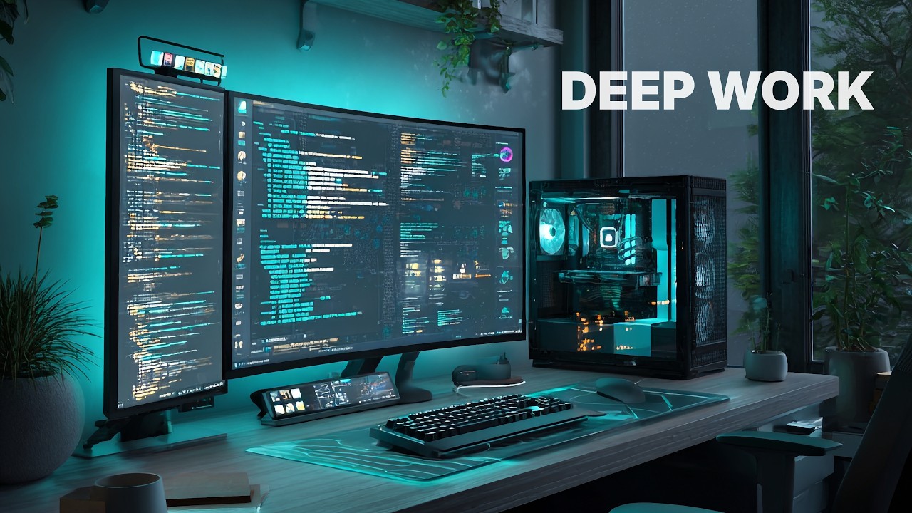 Minimal Night Desk | The Midnight Terminal | Minimal Coding Ambience | Deep Work Music [No Ads]