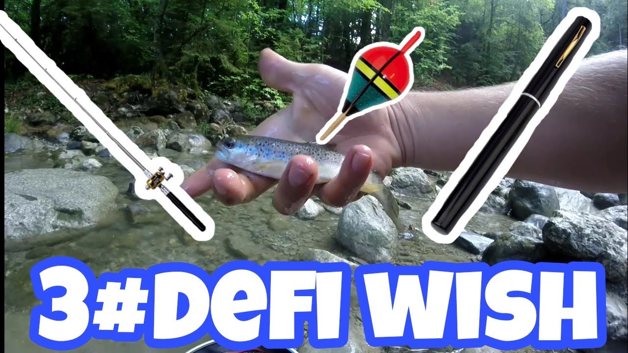 pêche avec la canne stylo wish en rivière. #3 défi wish