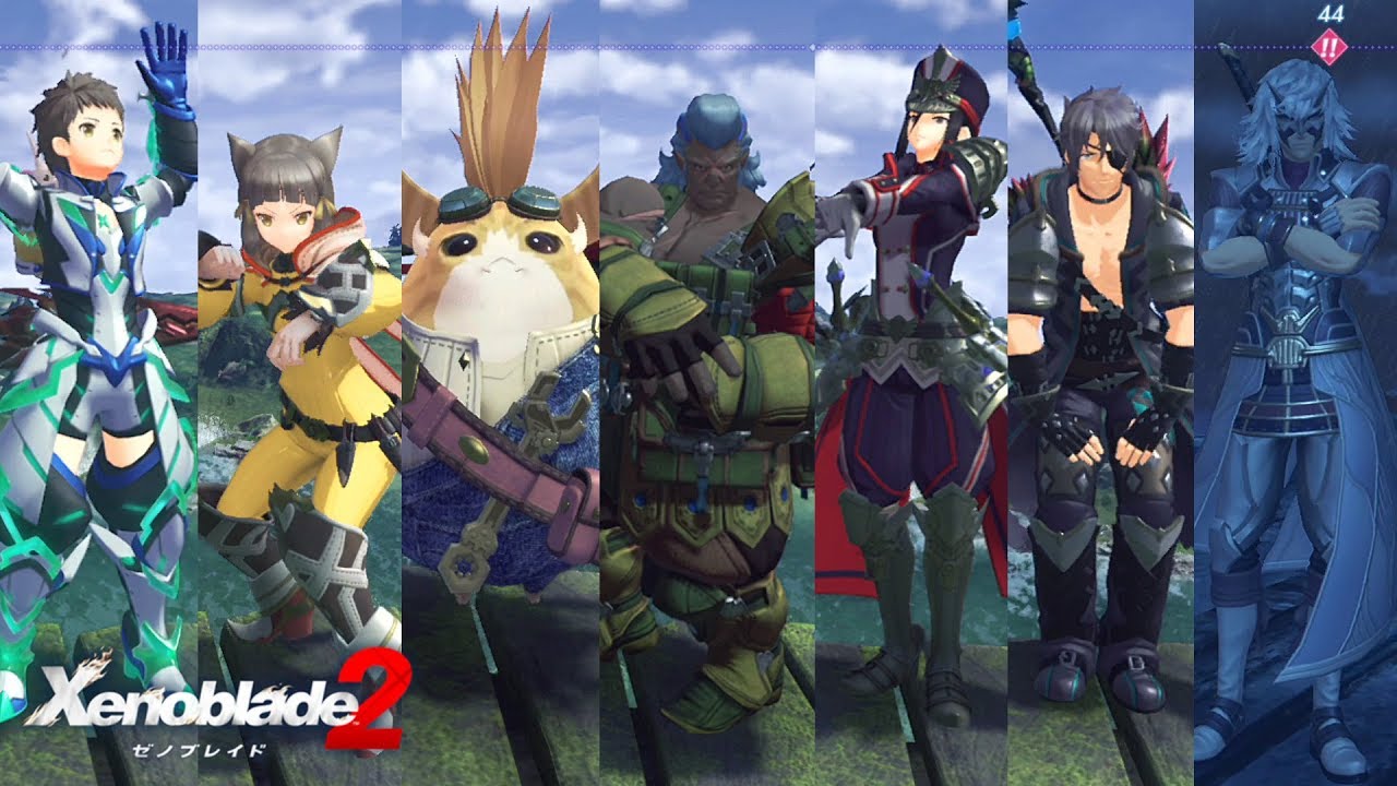 【ゼノブレイド2】全ドライバー＆シン・メツ・ザンテツの待機モーション集【1080p】