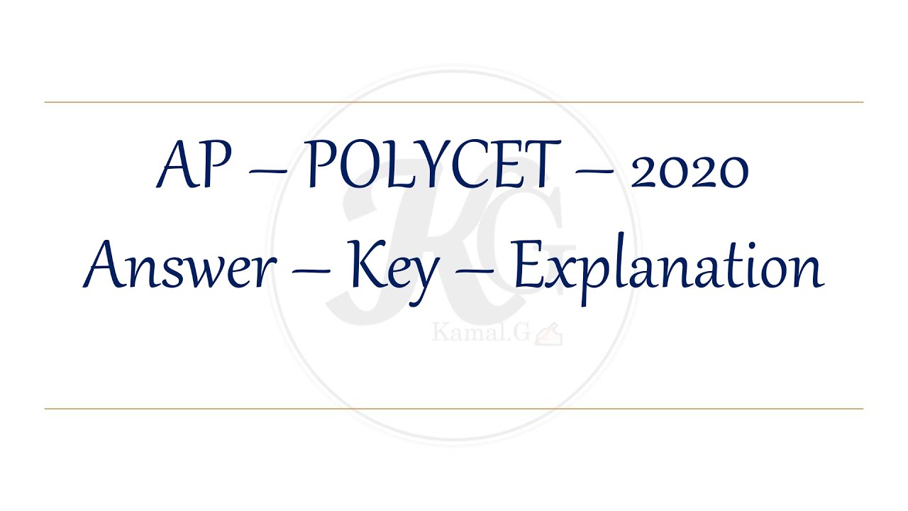 Ap   POLYCET   2020   Answer   Key With  Explanation