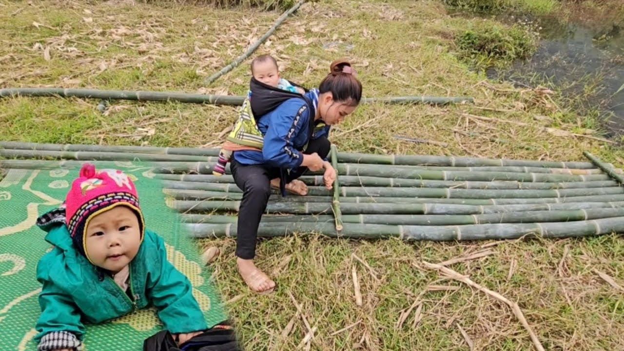 1 day: How a single mother builds a bamboo raft and casts her net to catch fish.