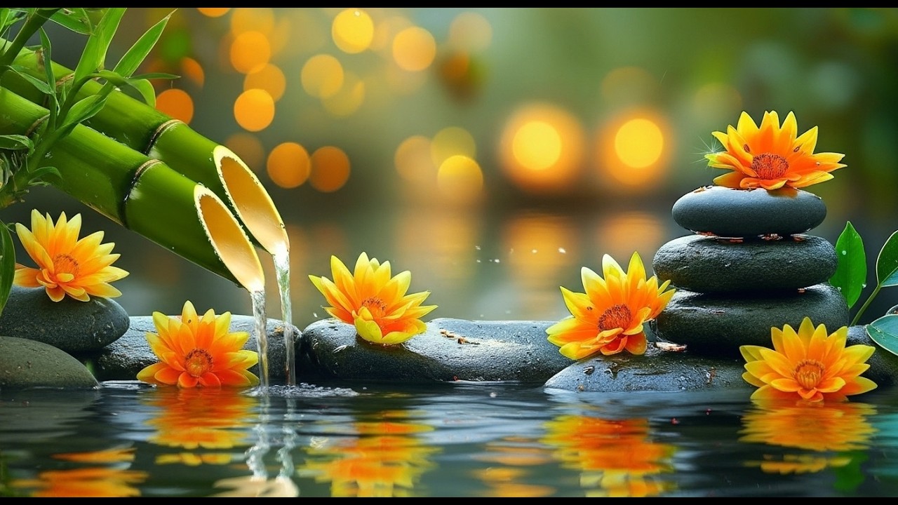 Relaxing music , water sounds   a beautiful Piano music / calm stress