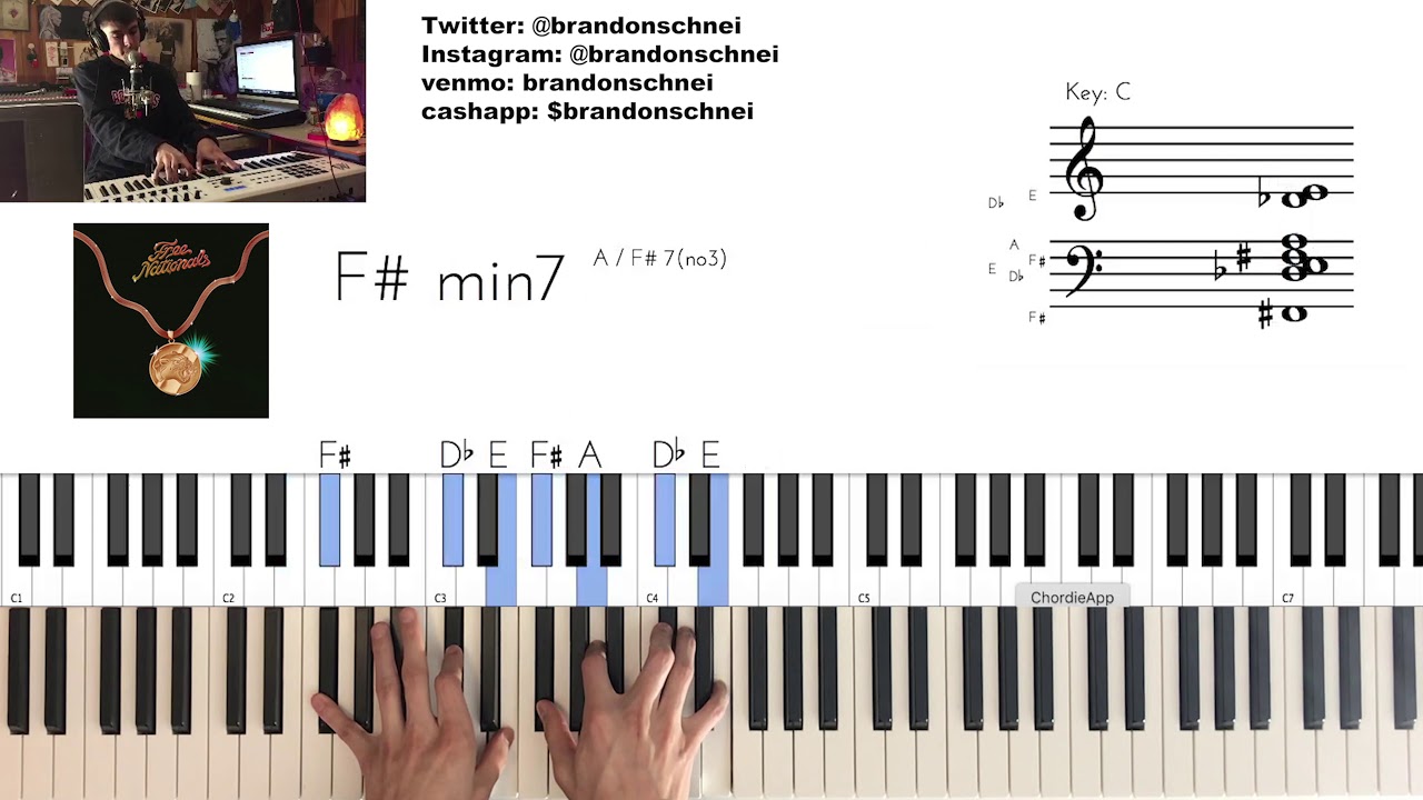 Free Nationals - Beauty & Essex (feat. Daniel Caesar & Unknown Mortal Orchestra) (Piano Tutorial)