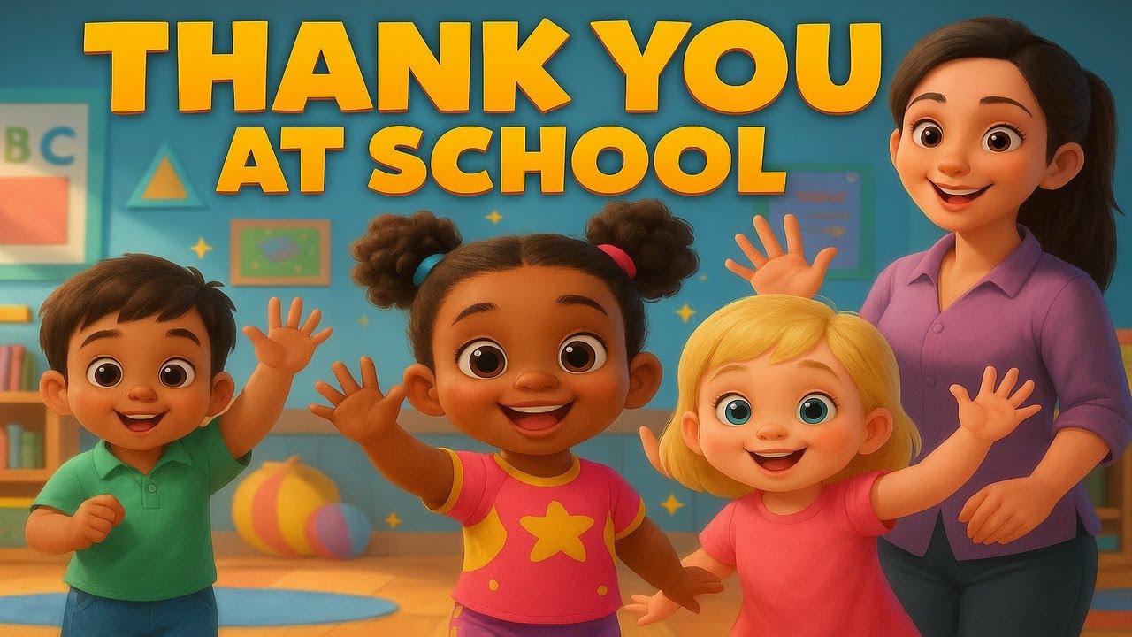 Thank You at School | Fun Kids Song About Gratitude & Manners | Educational Nursery Rhyme