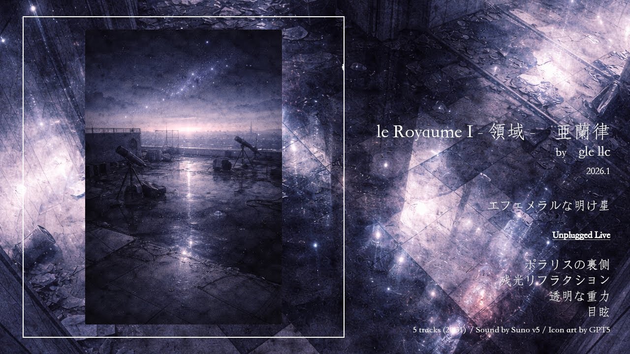 gle llc -【4MAXI *1/4】 エフェメラルな明け星　（亜蘭律 / le Royaume I - 領域 -）***AI MUSIC SINGLE