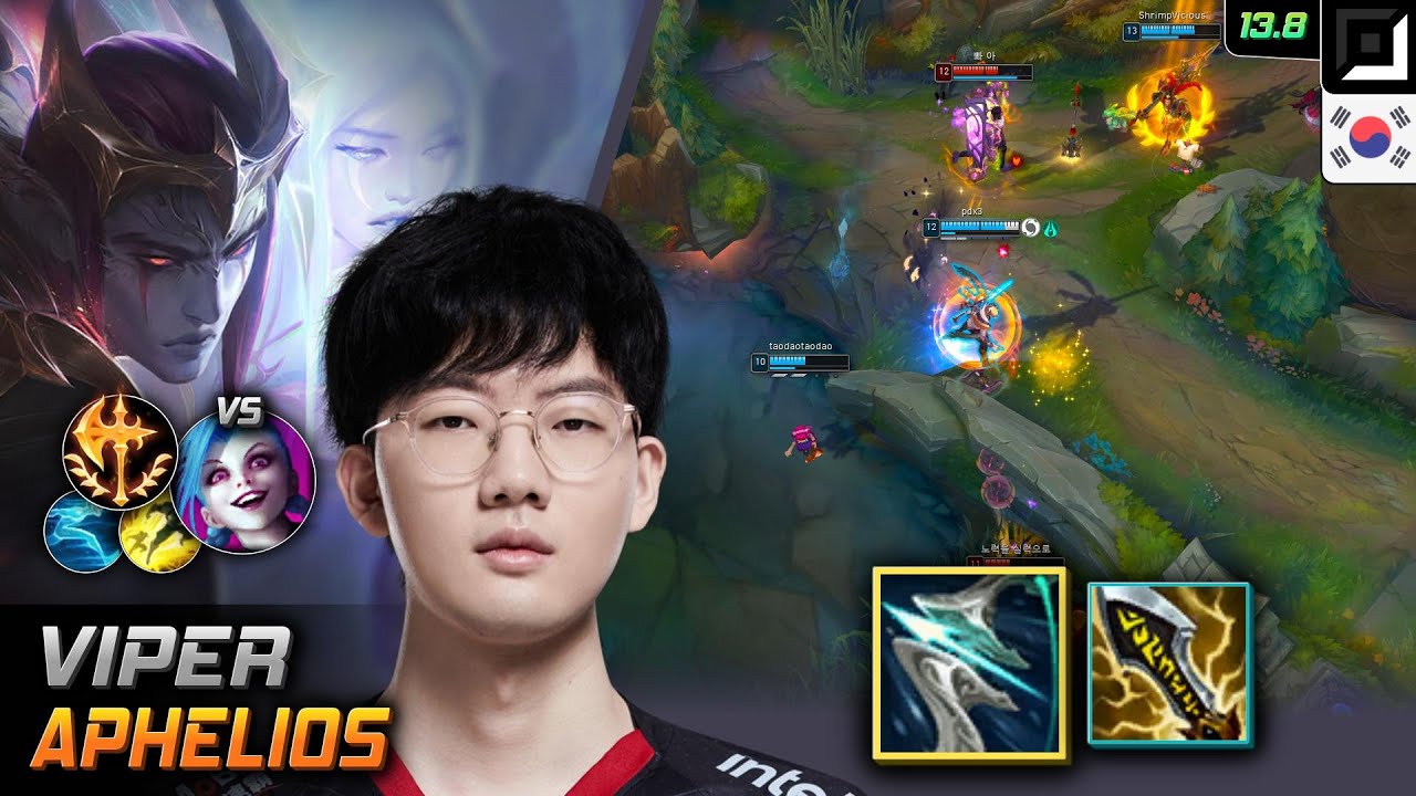 Viper Adc Aphelios Build Galeforce Conqueror - Viper Aphelios Match Highlight - LOL KR 13.8