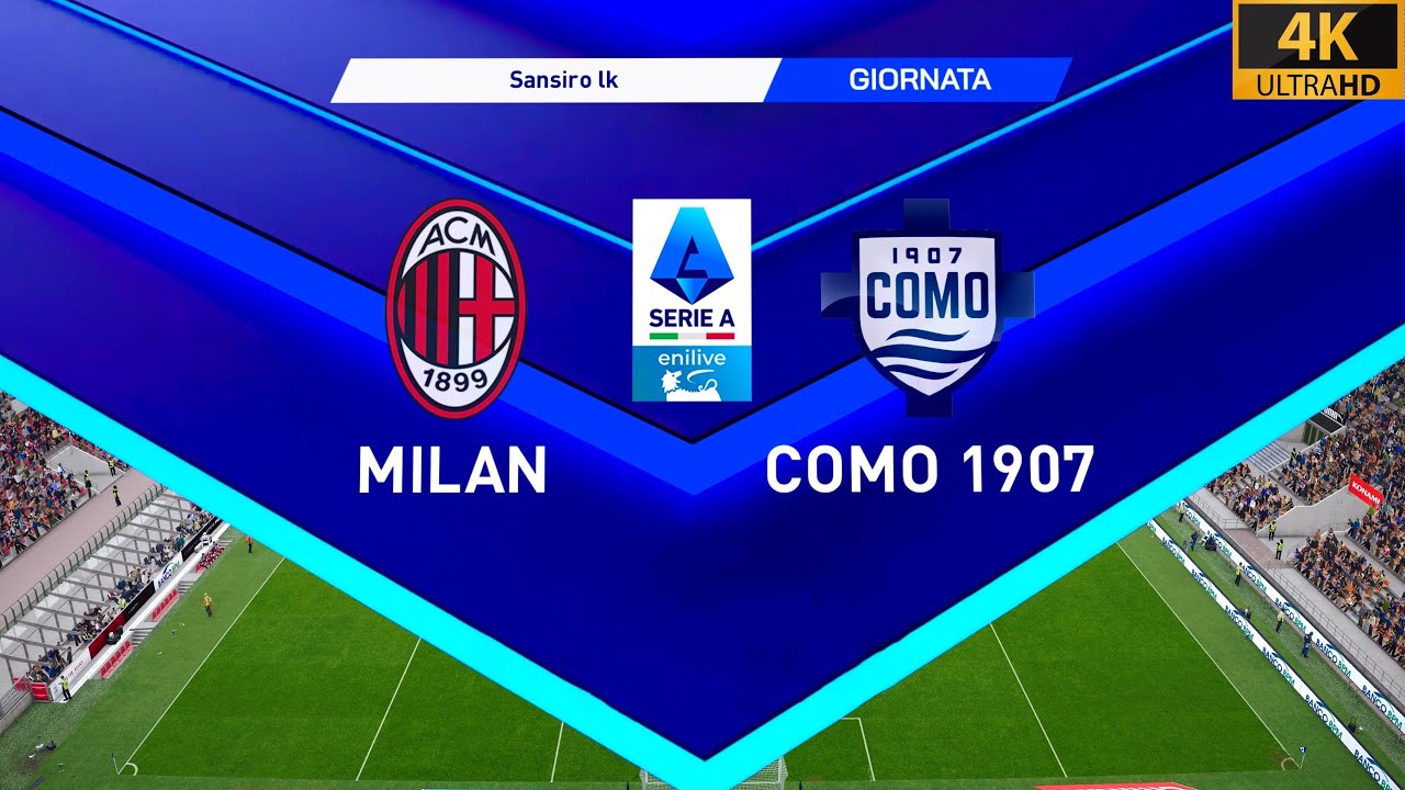 4K | PES 2021 Ultra Realism Graphics Mod & Gameplay |  A.C Milan vs Como 1907 - Serie A 2025/26