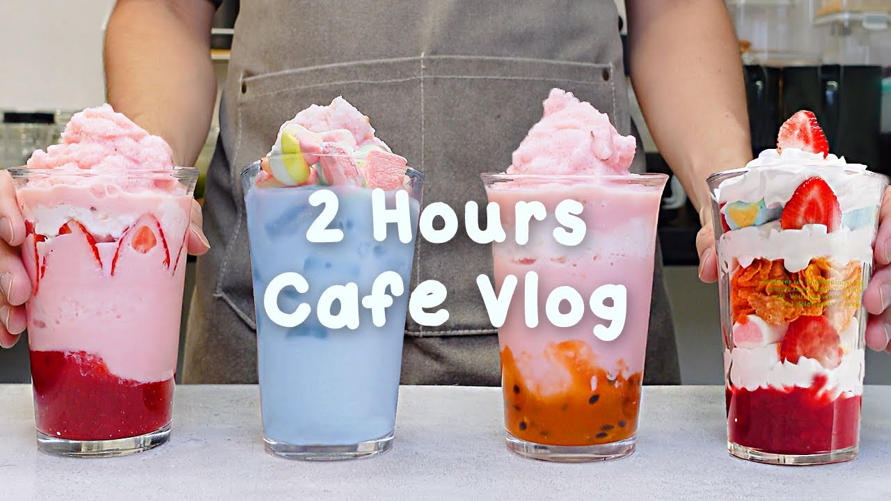 🍓지치고 힘들 땐 음료 ASMR로 힐링해요/주중의 여유로움/2시간 모음✨2 Hours Vlog/Cafe Vlog/ASMR/Tasty Coffee