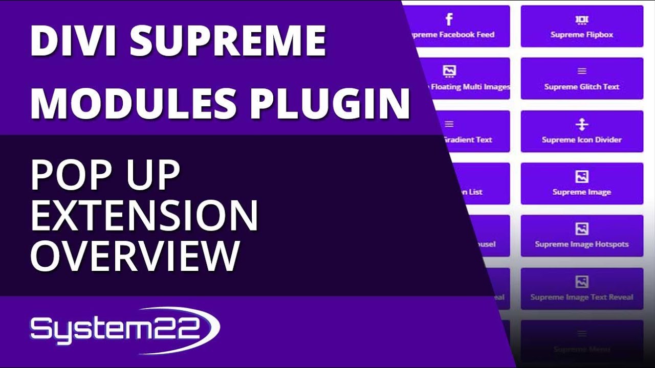 Divi Supreme Modules Pop Up Extension Overview 👈