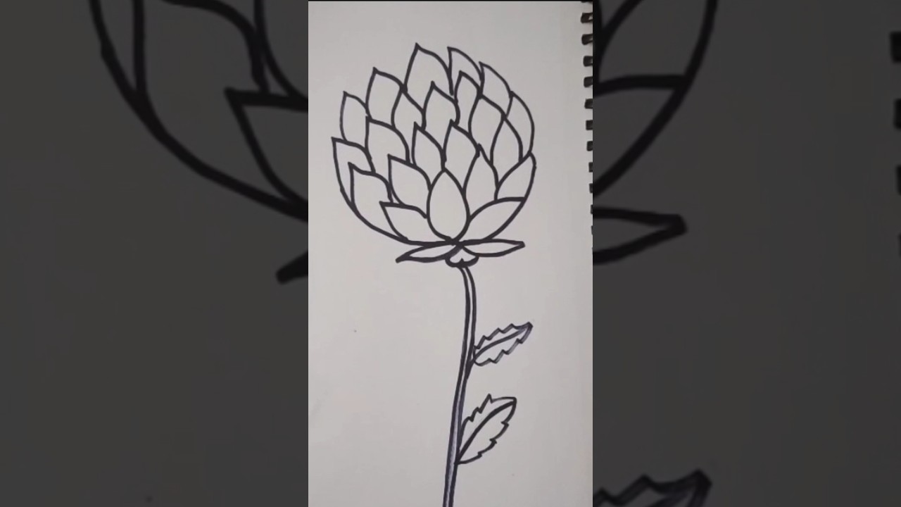 Very Very Easy Lotus Flower #shorts #ytshorts #Abhisoni Drawing